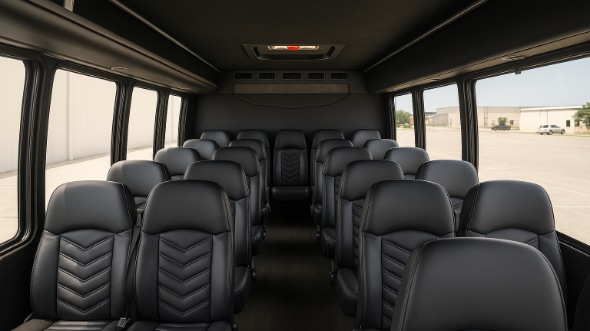 Interior of Charter Bus Company Monterey Park's 28 Passenger Mini bus in Monterey Park