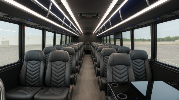 Interior of Charter Bus Company Pasadena's 30 Passenger Minibus in Pasadena