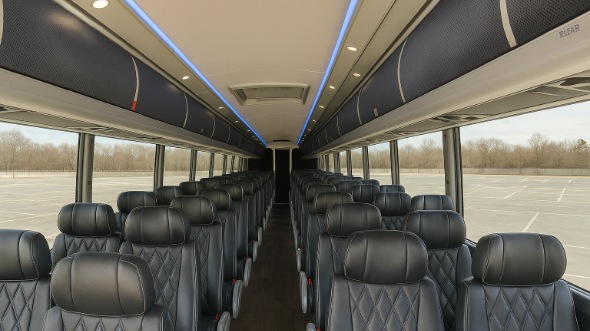 Interior of Charter Bus Company Pasadena's 50 Passenger Charter Bus in Pasadena