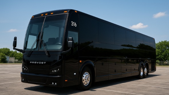 Exterior of Charter Bus Company Downey's 54 Passenger Charter Bus in Downey