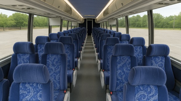 Interior of Charter Bus Company Los Angeles's 55 Passenger Charter Bus in Los Angeles