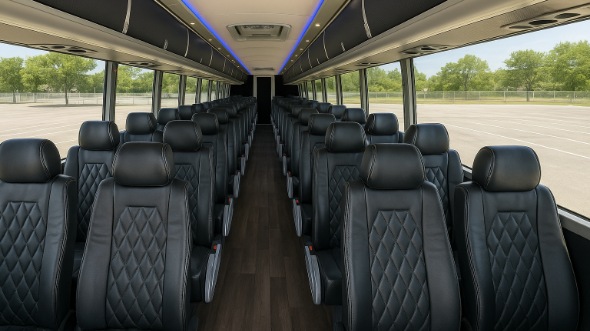 montebello 56 passenger charter bus inside