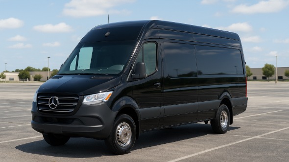 Exterior of Charter Bus Company Montebello's Sprinter Limo in Montebello