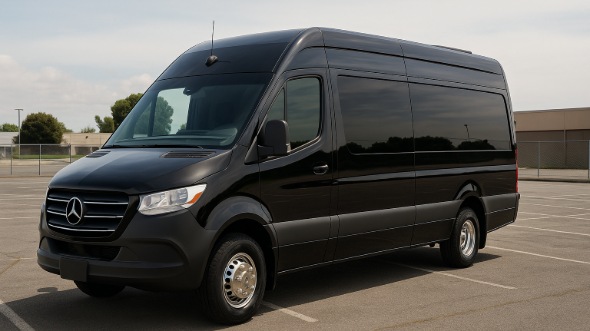 Exterior of Charter Bus Company Norwalk's Sprinter Van Rental With Driver in Norwalk